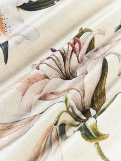 Federa in raso di cotone con stampa floreale Flori