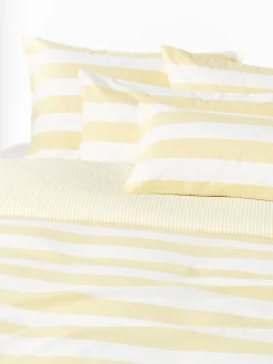 Federa reversibile in cotone a righe Lorena