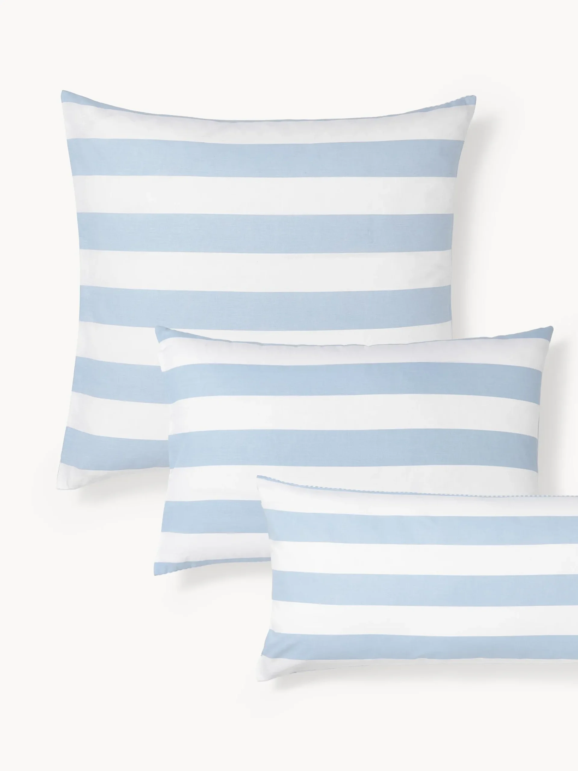 Federa reversibile in cotone a righe Lorena