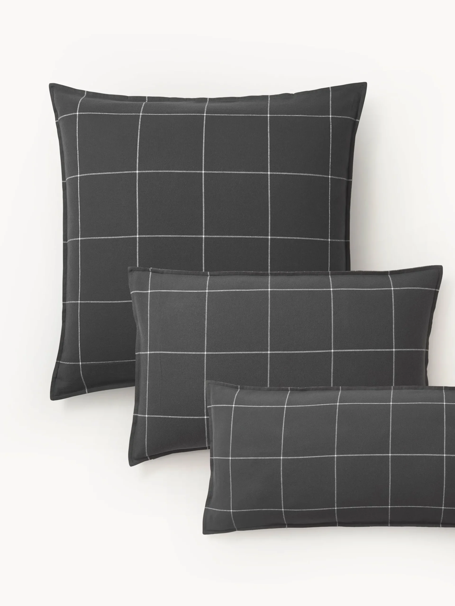 Federa reversibile in flanella di cotone a quadri Noelle