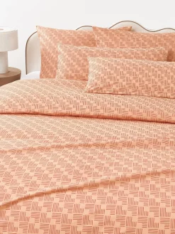 Federa in cotone percalle con stampa geometrica Inki