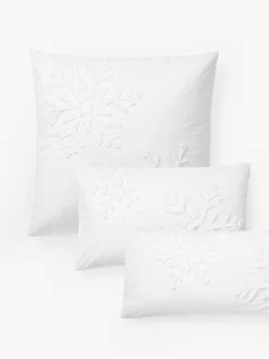 Federa in cotone percalle con motivo fiocco di neve trapuntato Vidal