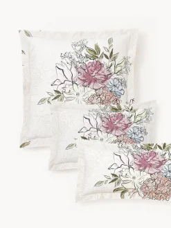 Federa in raso di cotone con stampa floreale Margot
