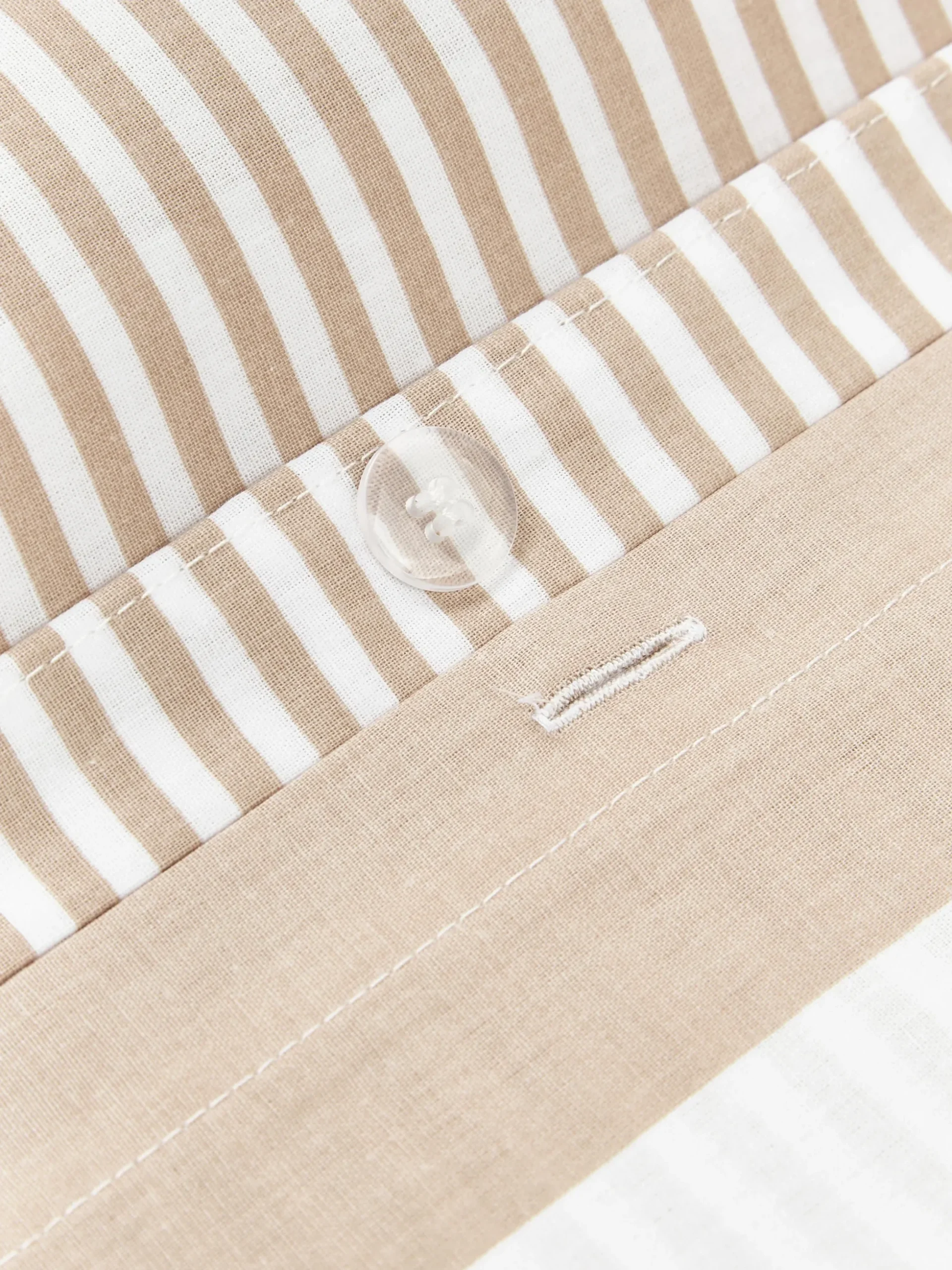 Federa reversibile in cotone a righe Lorena
