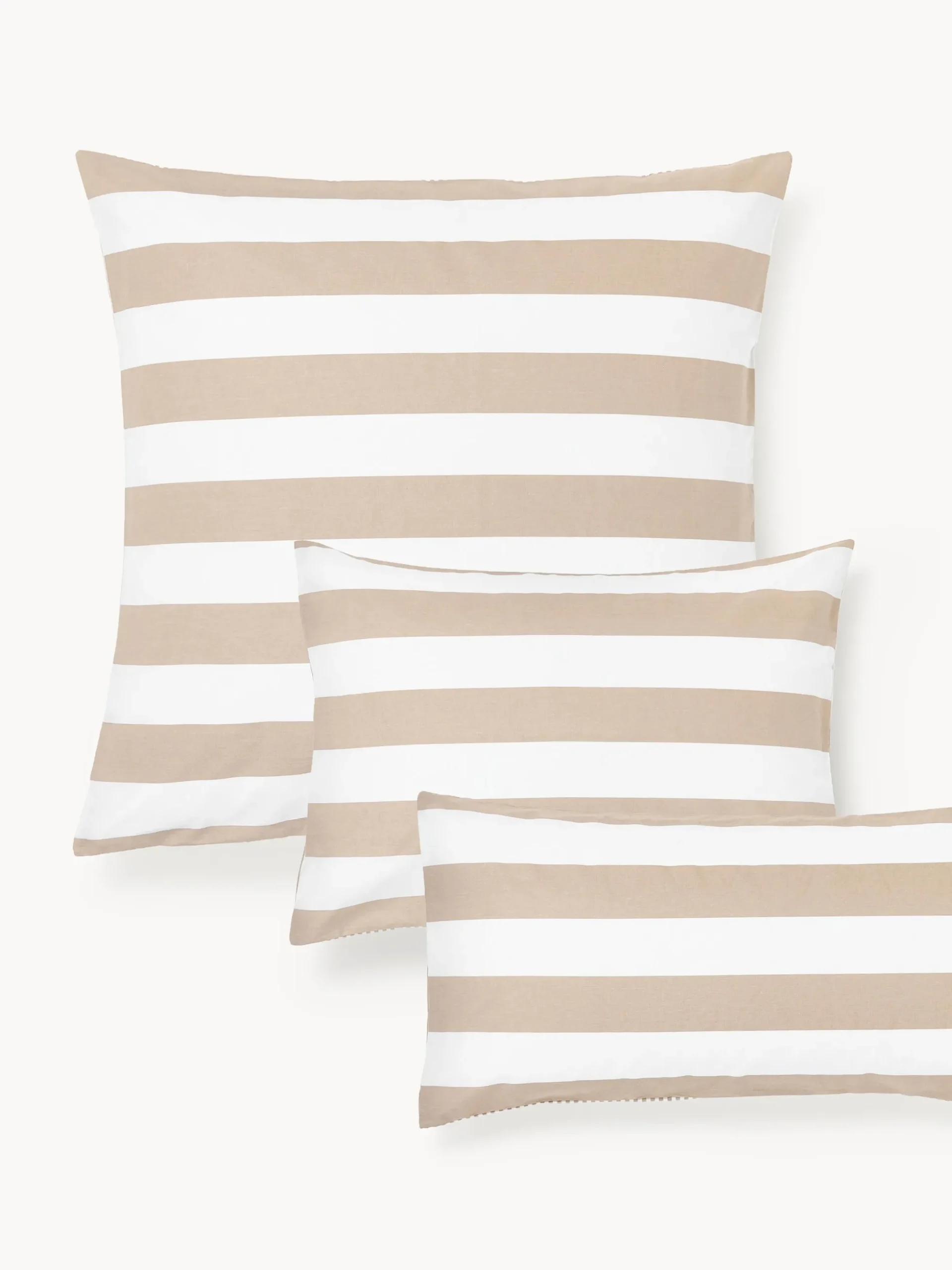 Federa reversibile in cotone a righe Lorena