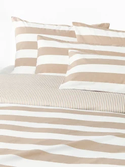 Federa reversibile in cotone a righe Lorena