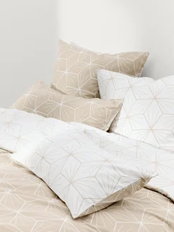 Federa reversibile in cotone con stampa geometrica Ilda