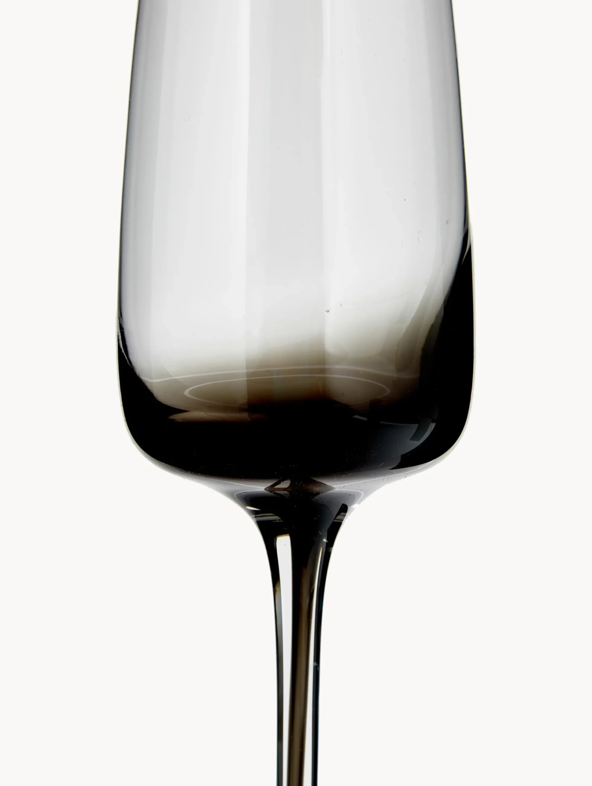Flute champagne in vetro soffiato con sfumatura Smoke 4 pz