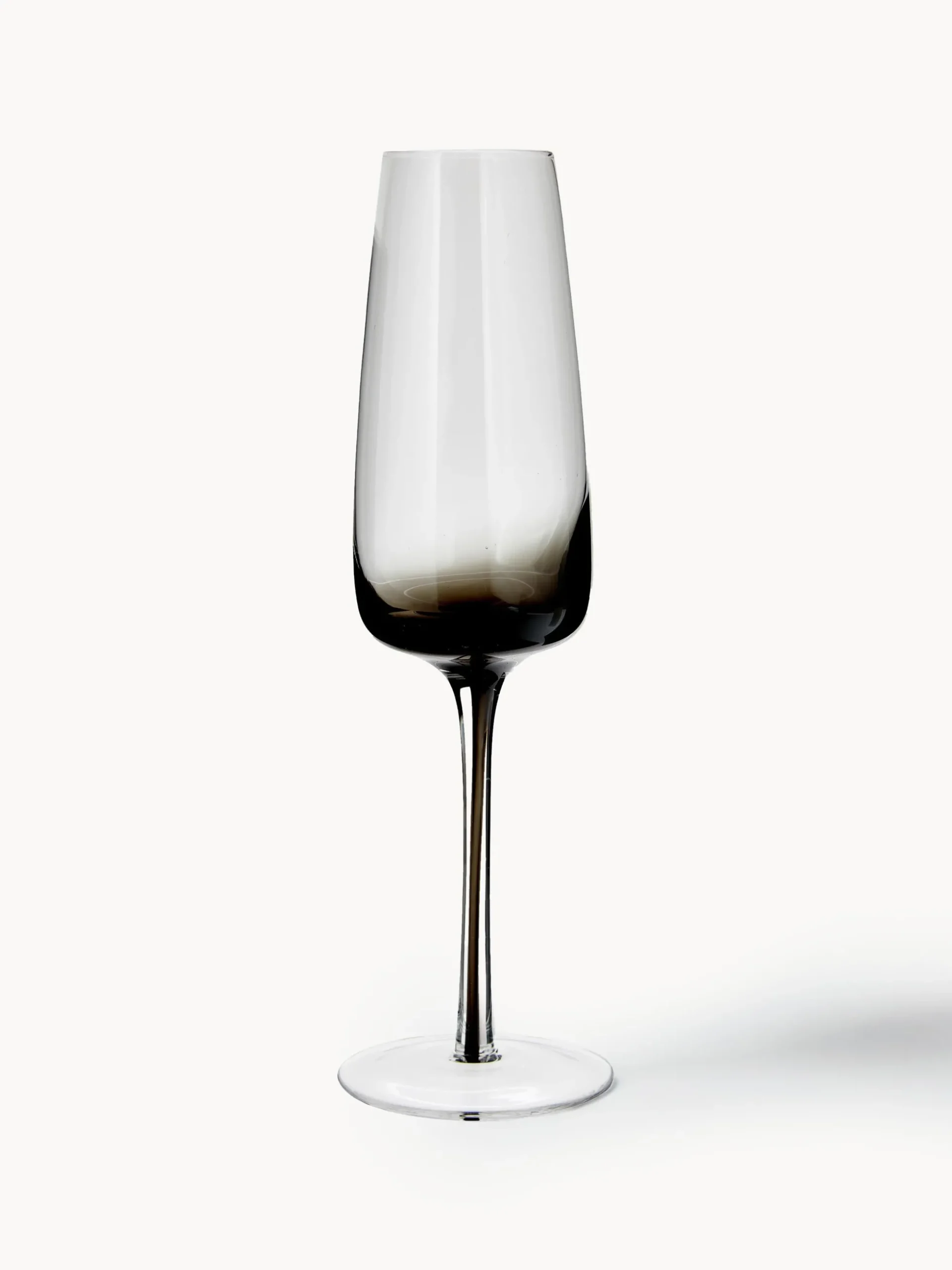 Flute champagne in vetro soffiato con sfumatura Smoke 4 pz