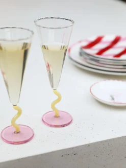 Flute da champagne fatti a mano Curve 2 pz