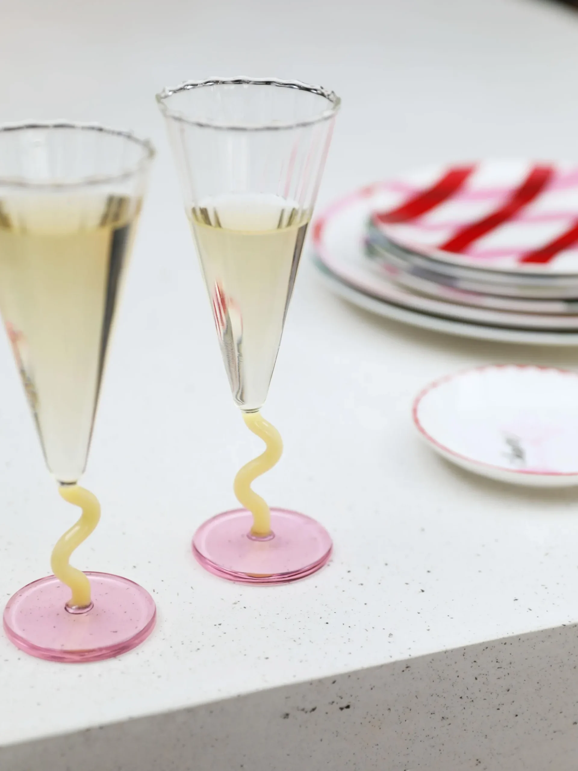 Flute da champagne fatti a mano Curve 2 pz