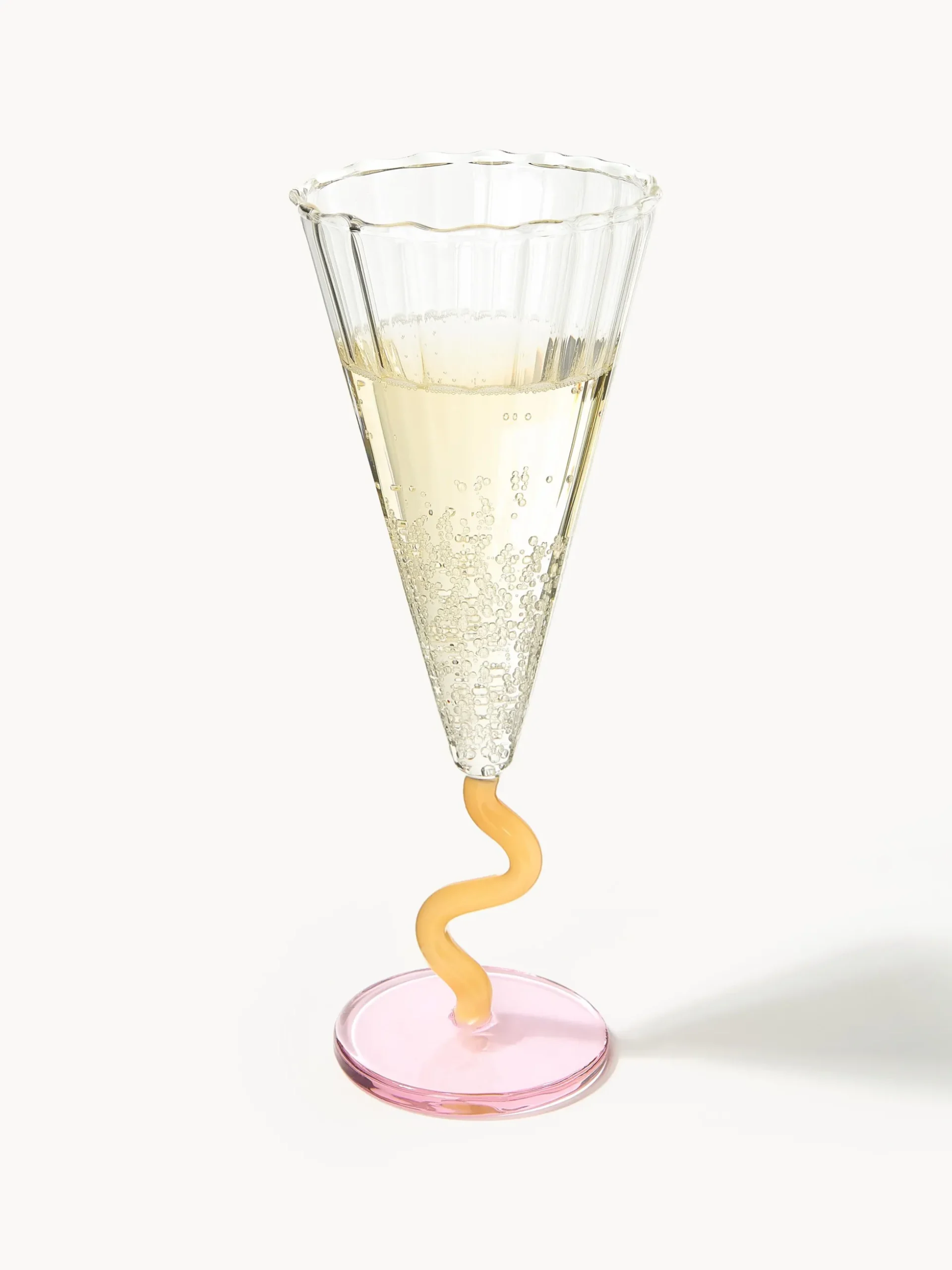 Flute da champagne fatti a mano Curve 2 pz
