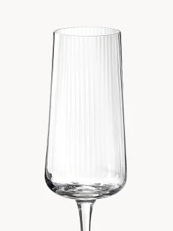 Flute per champagne fatti a mano con struttura millerighe Cami, set da 4