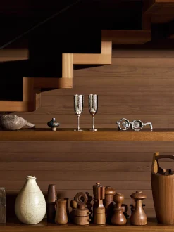 Flute da champagne placcato in argento fatto a mano Martelé