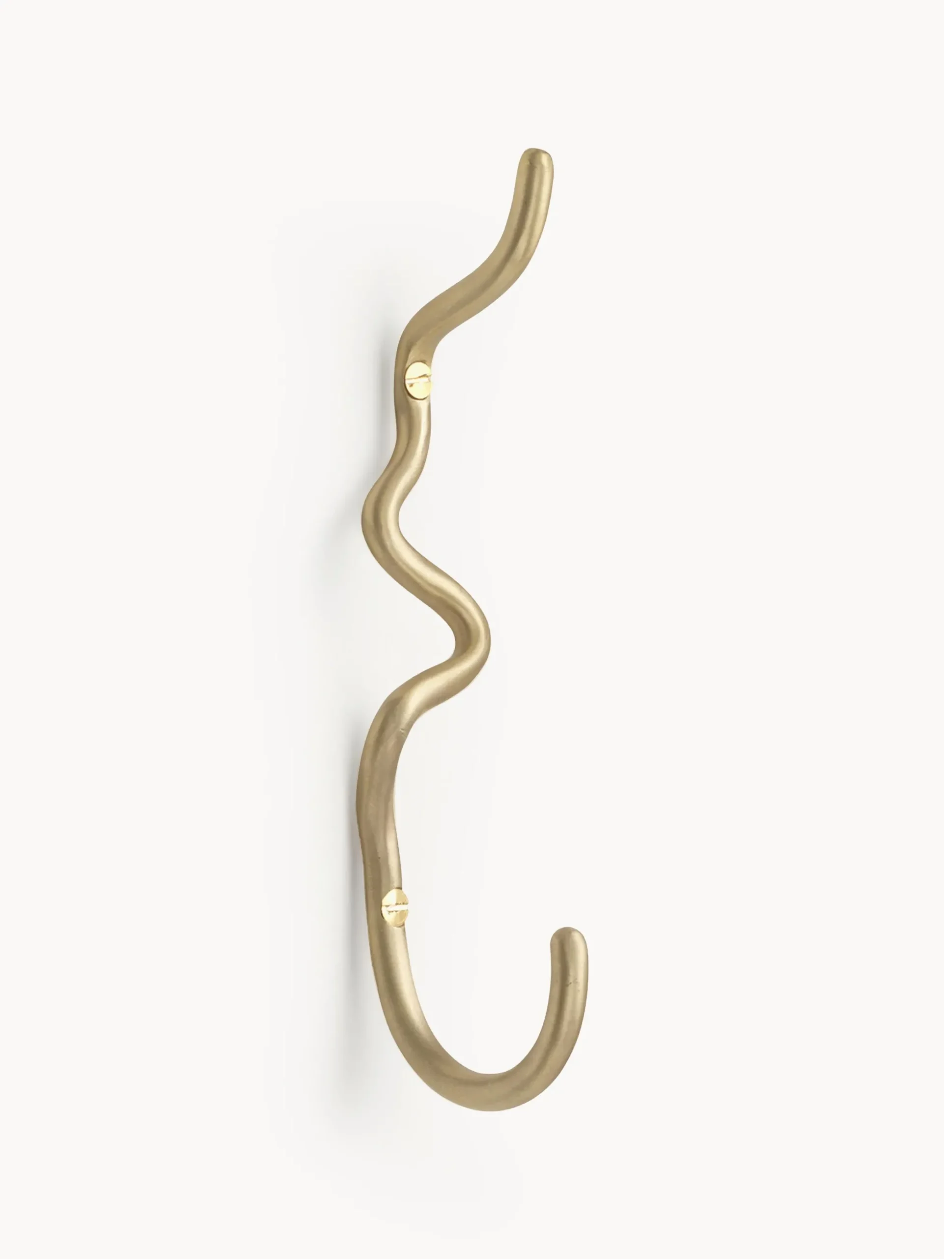 Gancio da parete fatto a mano in ottone Curvature