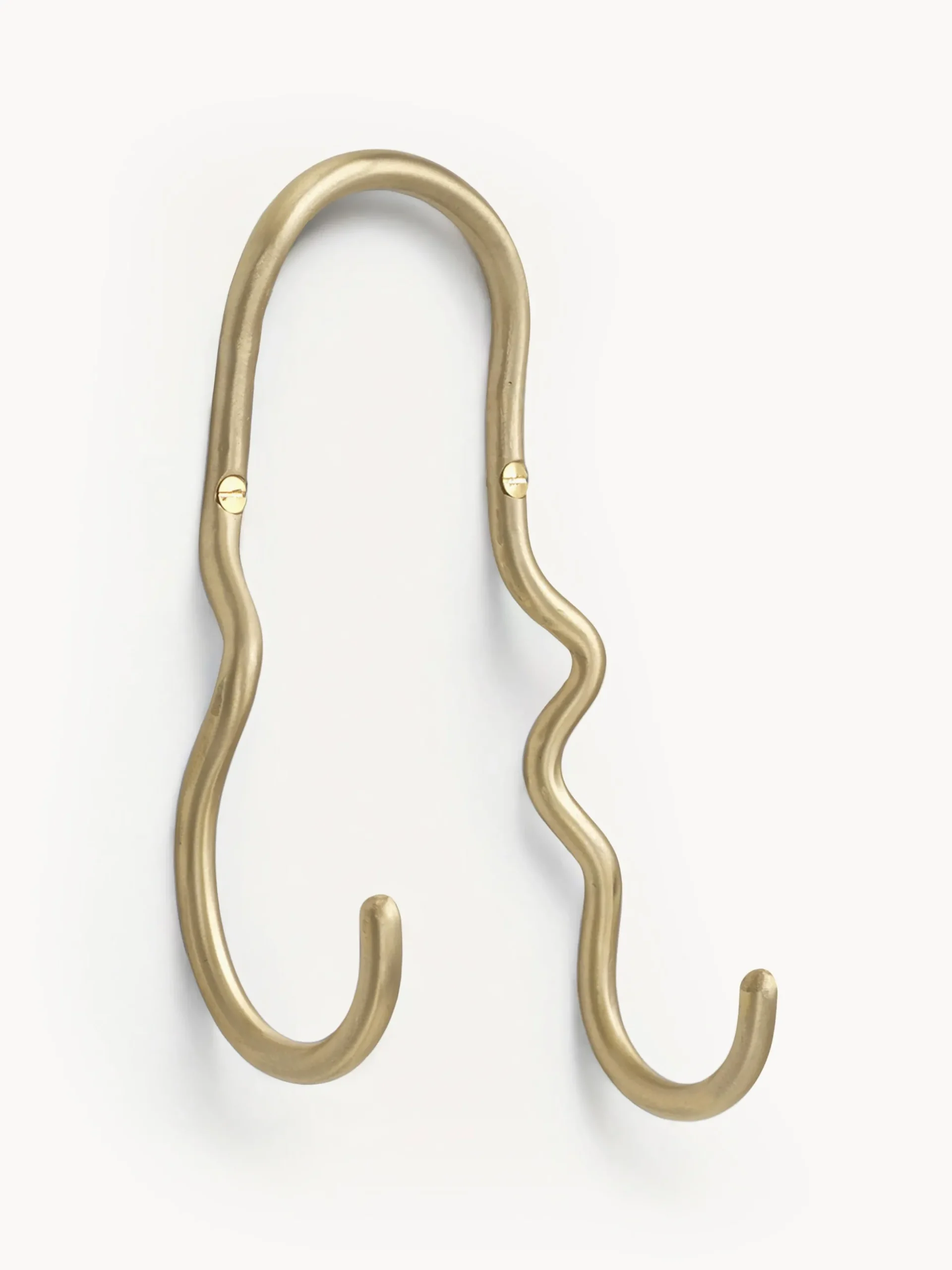Gancio da parete fatto a mano in ottone Curvature