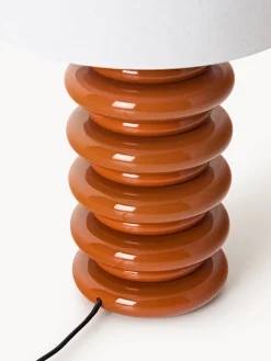 Grande lampada da tavolo con base in legno Nicolas