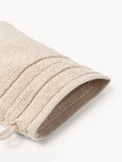 Guanti da bagno con bordo rigato Luxe 2 pz