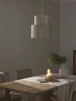 Lampada a sospensione con fili di lino Lace