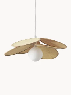 Lampada a sospensione con decoro in fibra naturale Milani