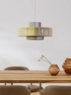 Lampada a sospensione grande in fili di lino Lace