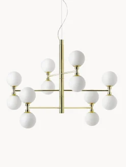 Lampada a sospensione grande con sfere in vetro opale Grover