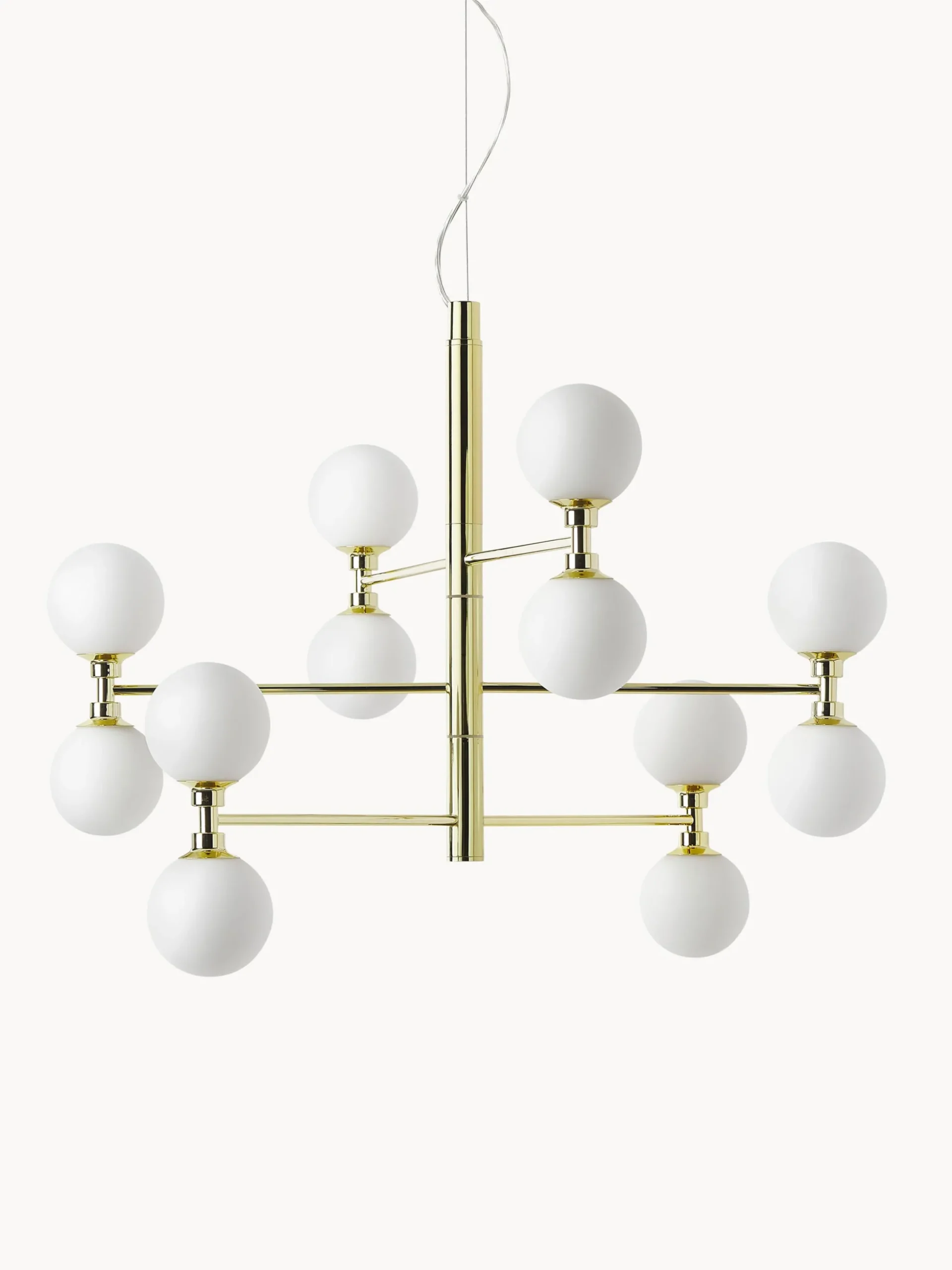 Lampada a sospensione grande con sfere in vetro opale Grover