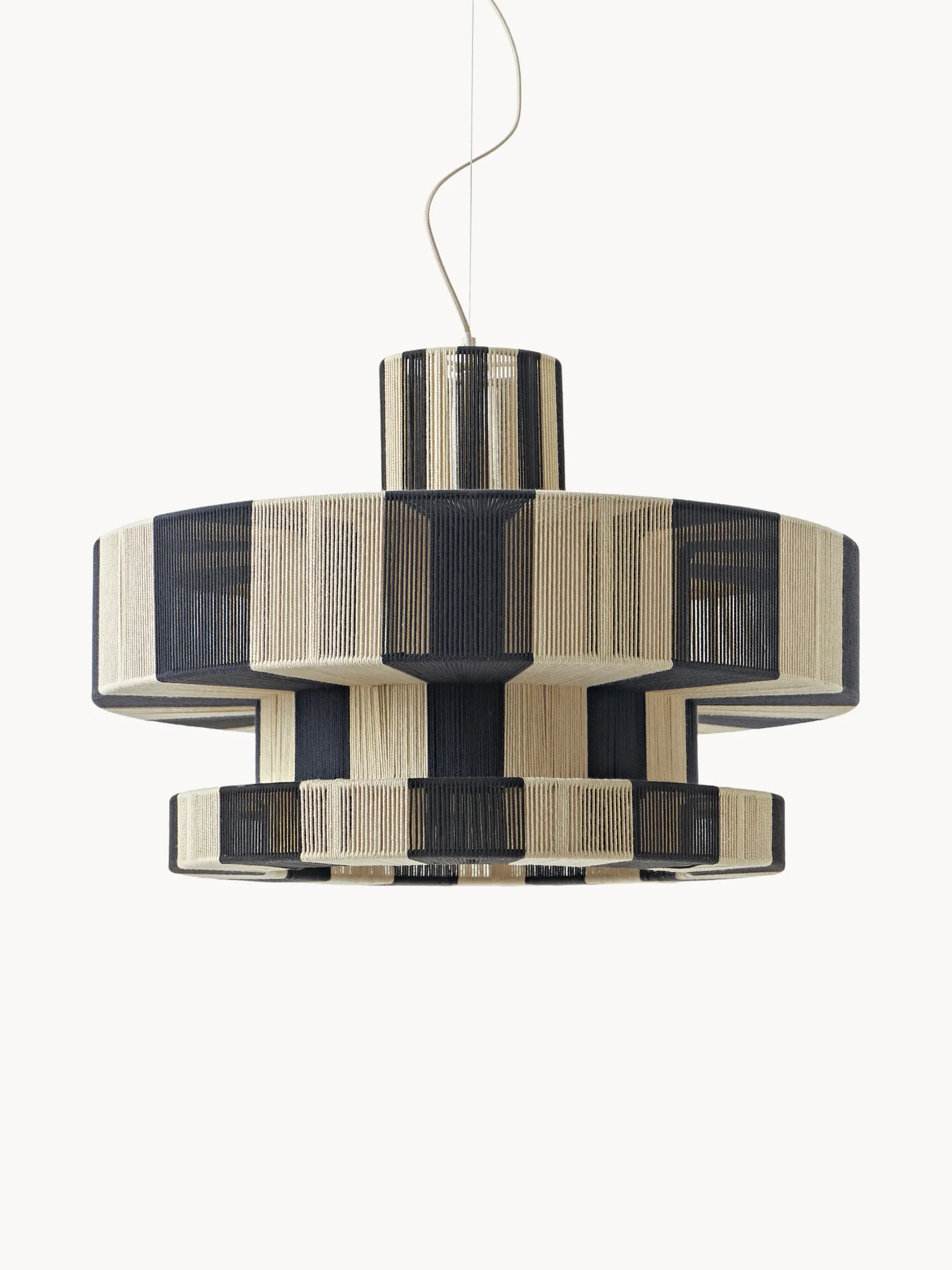 Lampada a sospensione grande in lino Lace