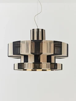 Lampada a sospensione grande in lino Lace