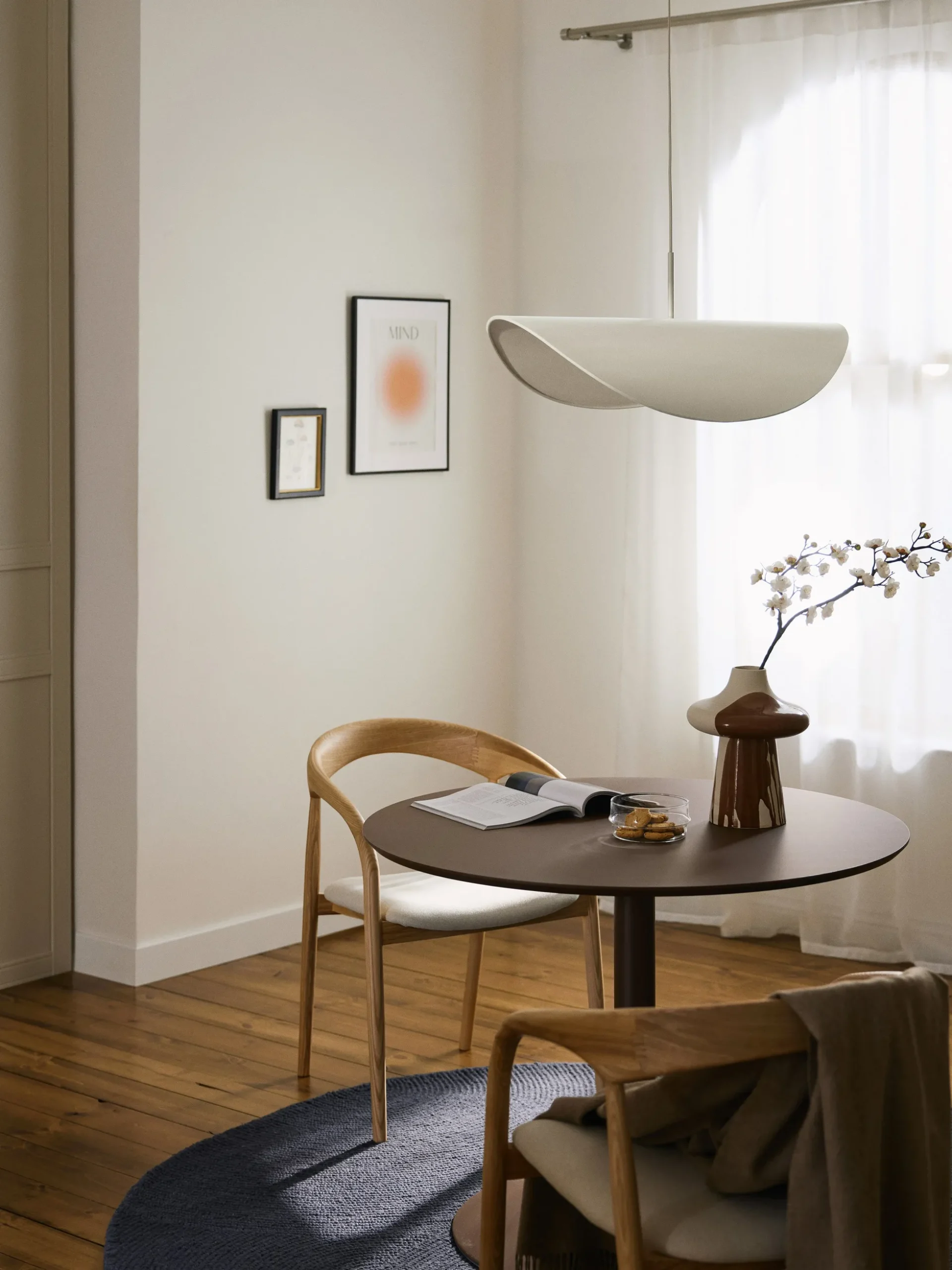 Lampada a sospensione grande di design in lino Kenzie