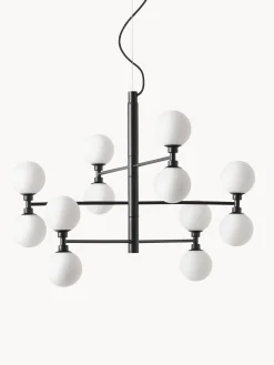 Lampada a sospensione grande con sfere in vetro opale Grover