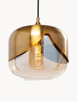 Lampada a sospensione in vetro piccola Golden Goblet