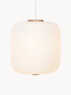 Lampada a sospensione in vetro opale soffiato EK61