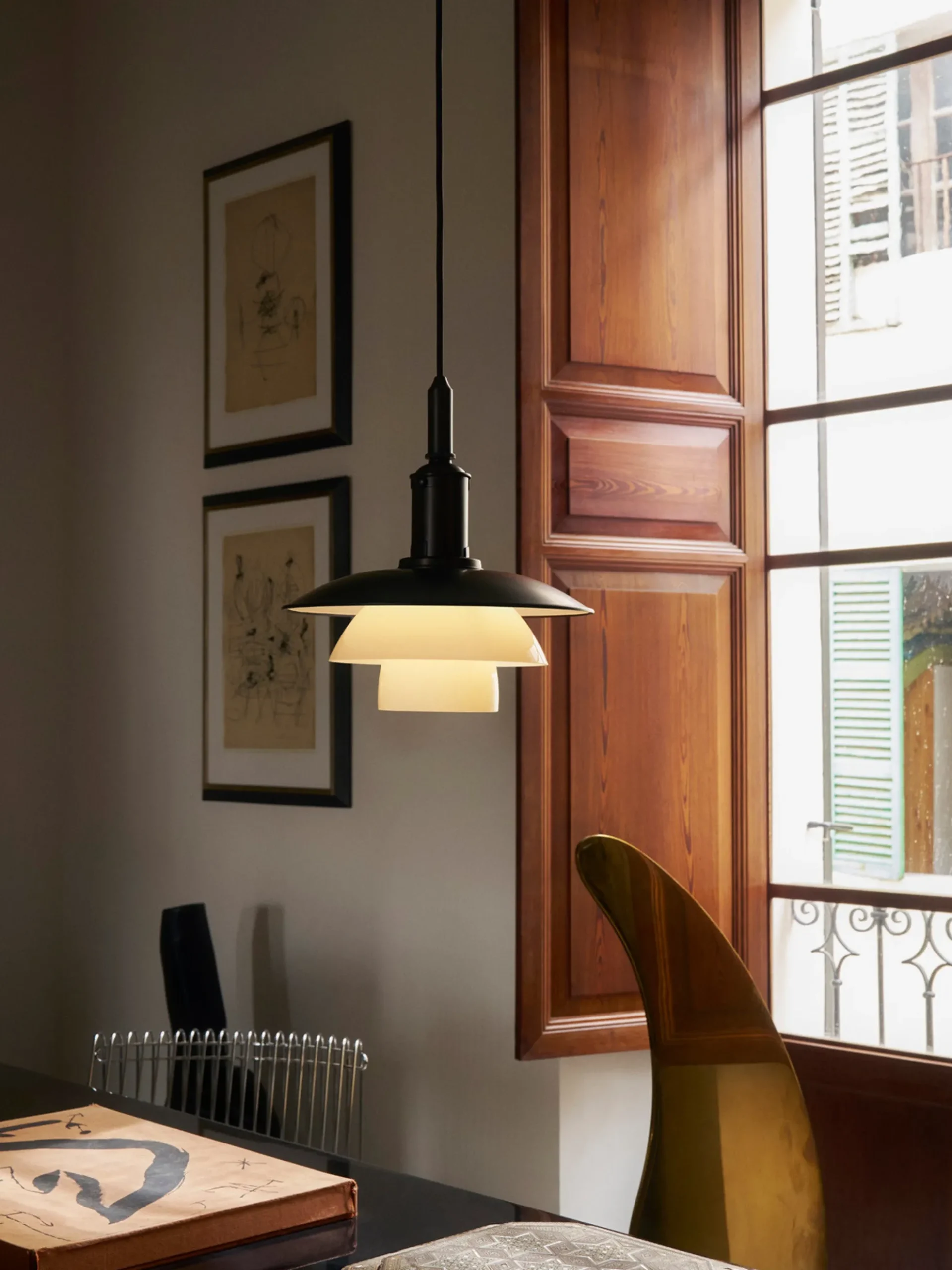 Lampada a sospensione piccola in vetro soffiato PH 3/3