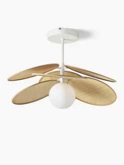Lampada da soffitto con decoro in fibra naturale Milani