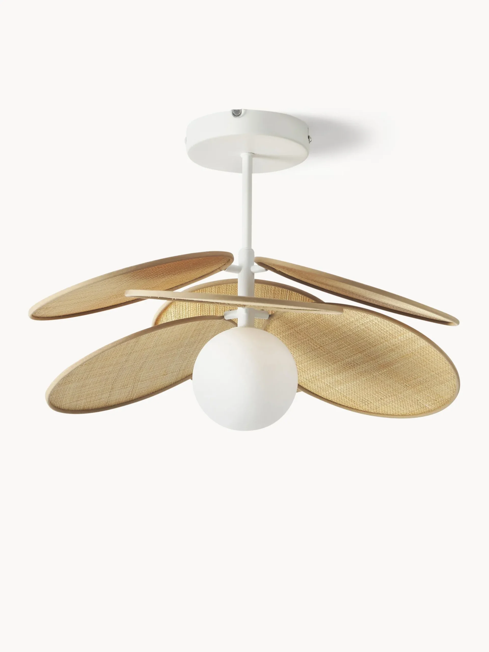 Lampada da soffitto con decoro in fibra naturale Milani