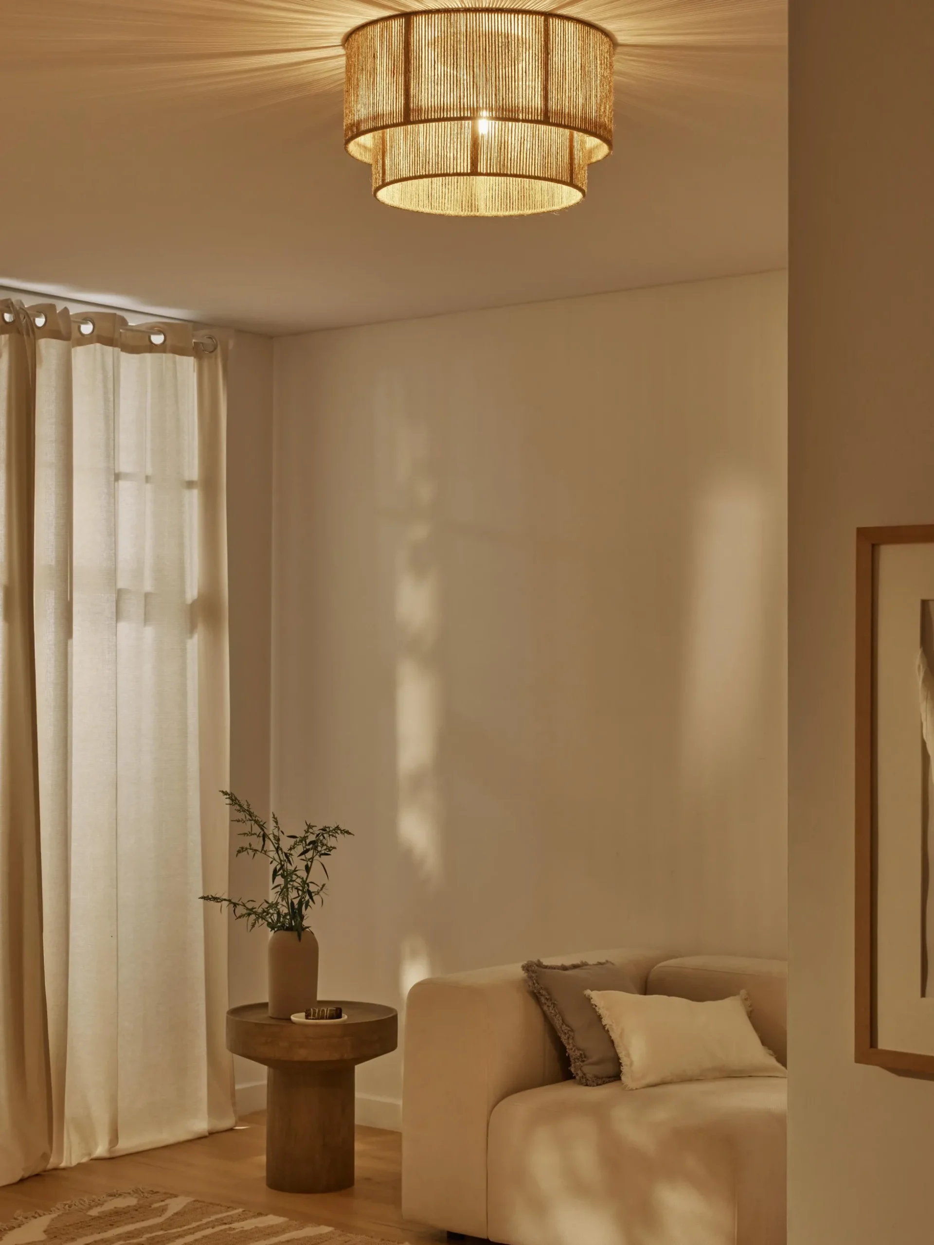 Lampada da soffitto in iuta Cecillia