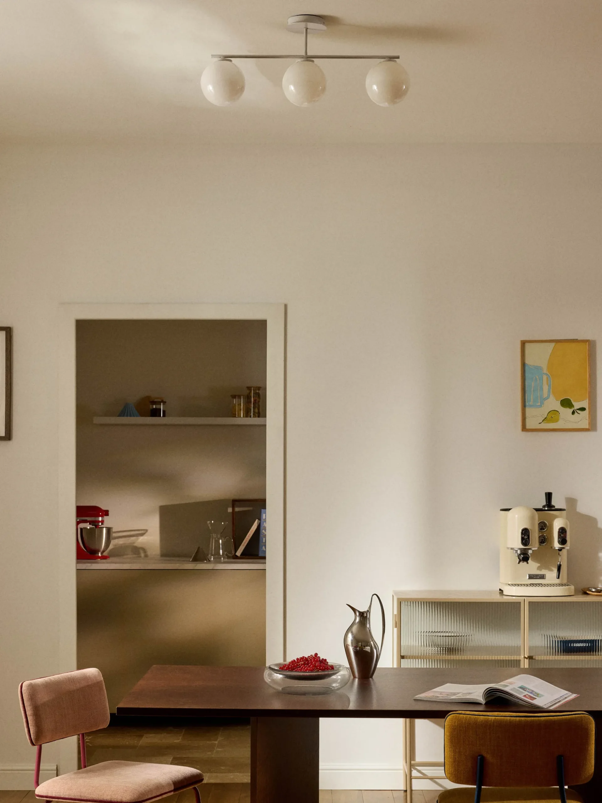 Lampada da soffitto in vetro opale Atlanta