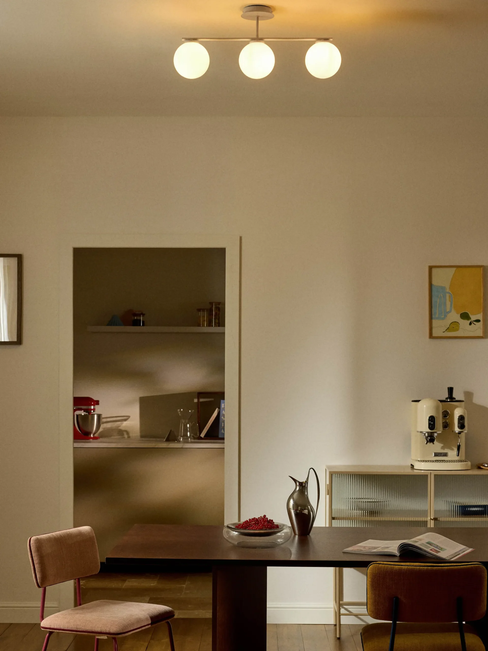 Lampada da soffitto in vetro opale Atlanta