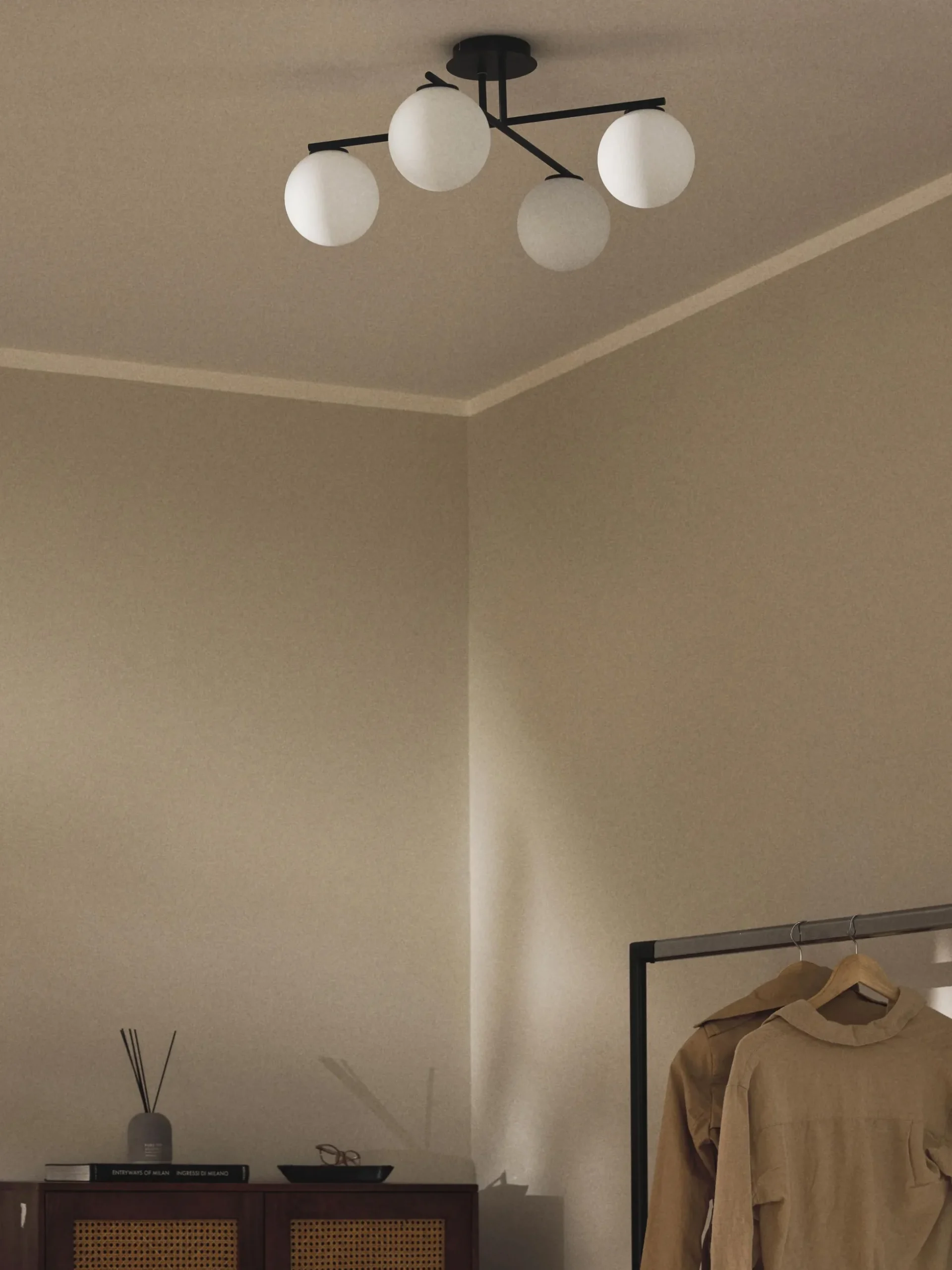 Lampada da soffitto in vetro opale Atlanta