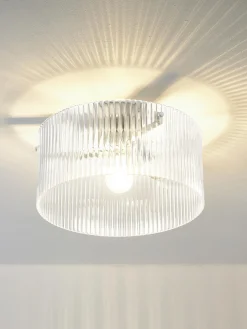 Lampada da soffitto in vetro scanalato Emmi