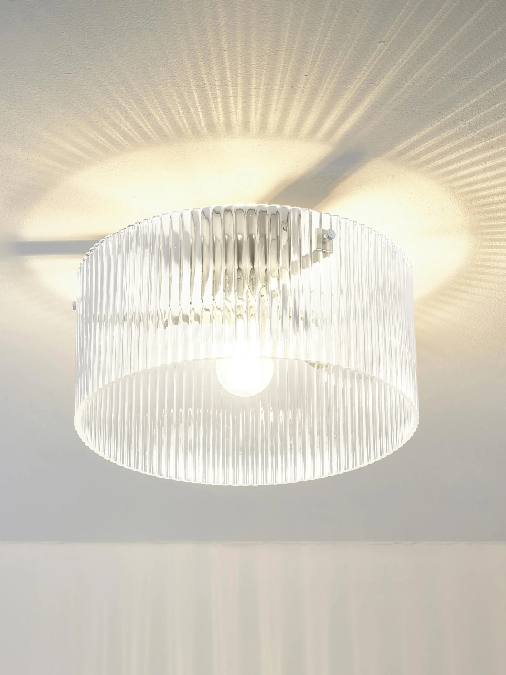 Lampada da soffitto in vetro scanalato Emmi
