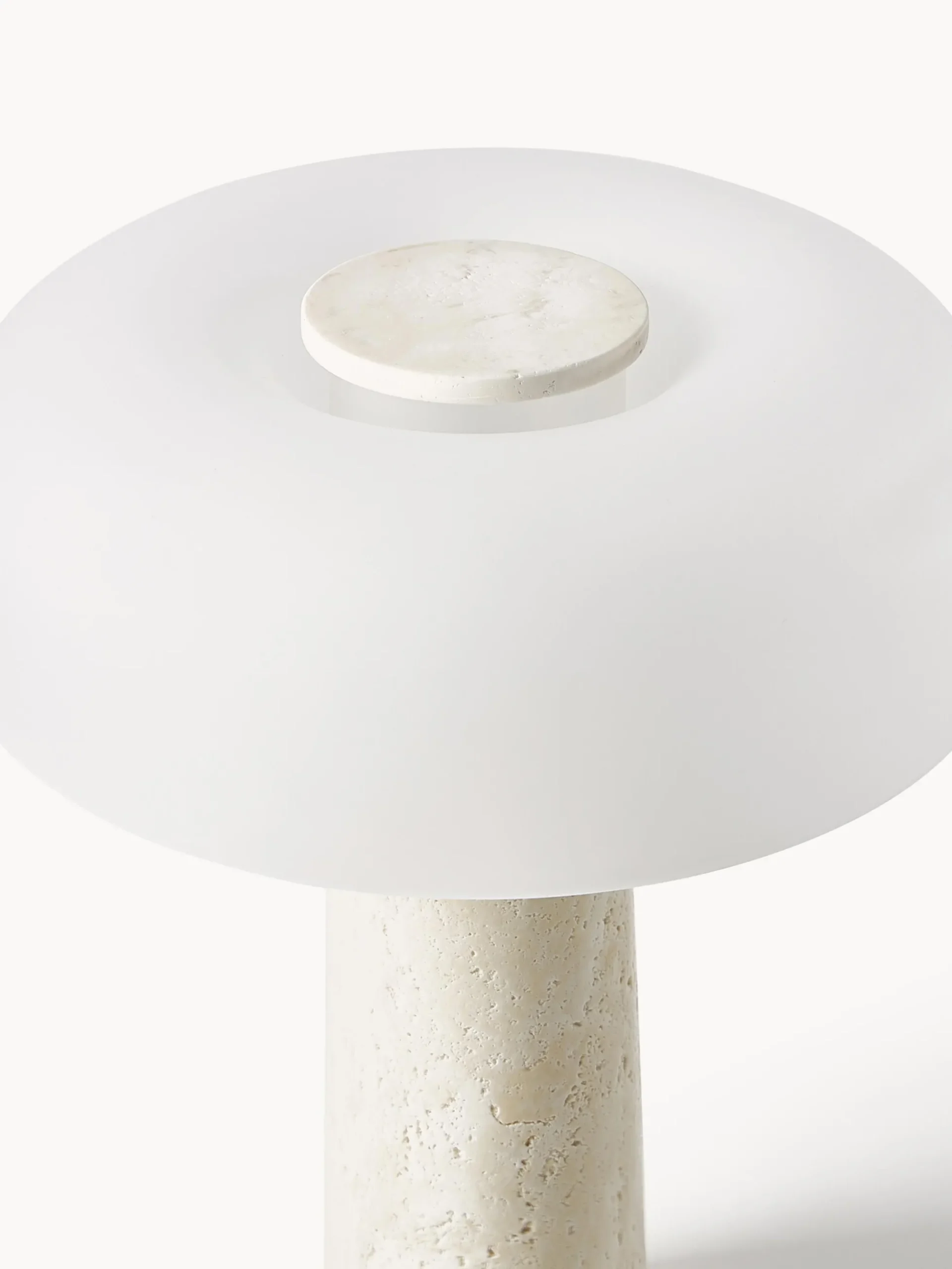 Lampada da tavolo con base in travertino Carla