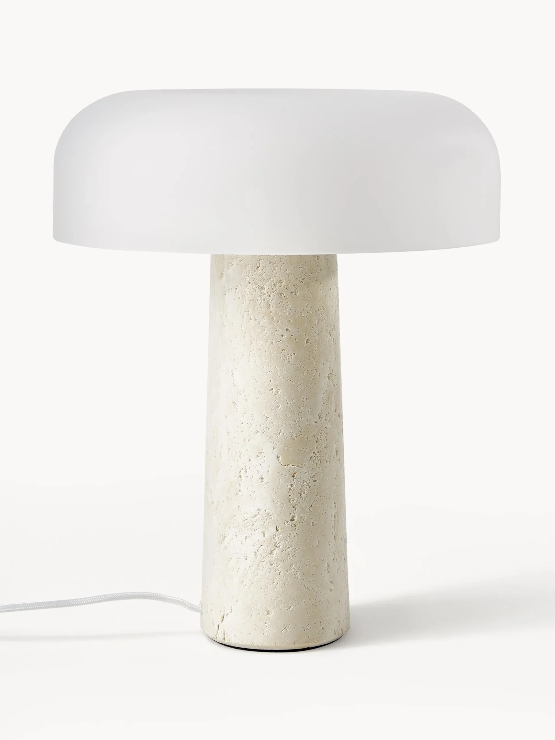 Lampada da tavolo con base in travertino Carla