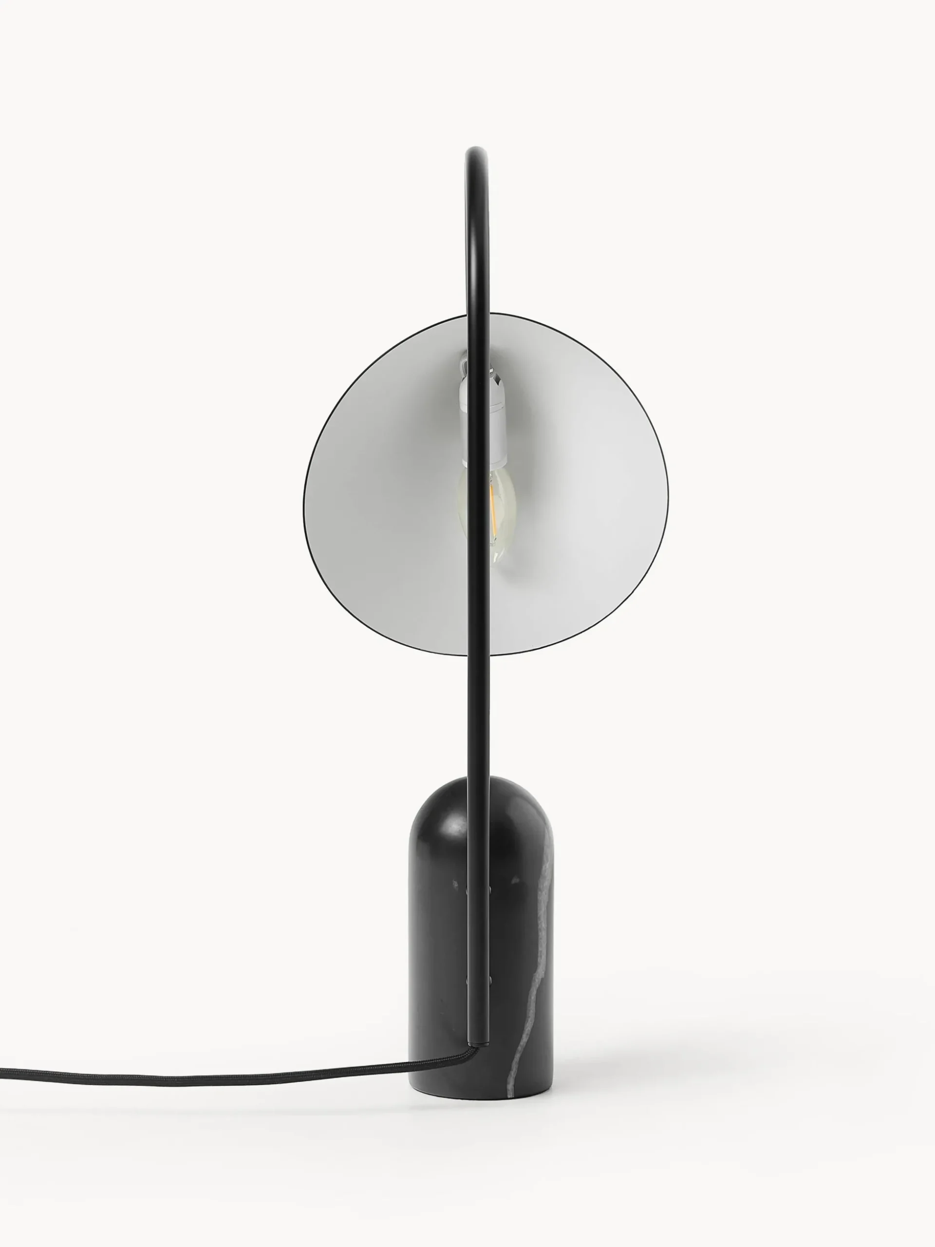 Lampada da tavolo grande con base in marmo Arum, orientabile