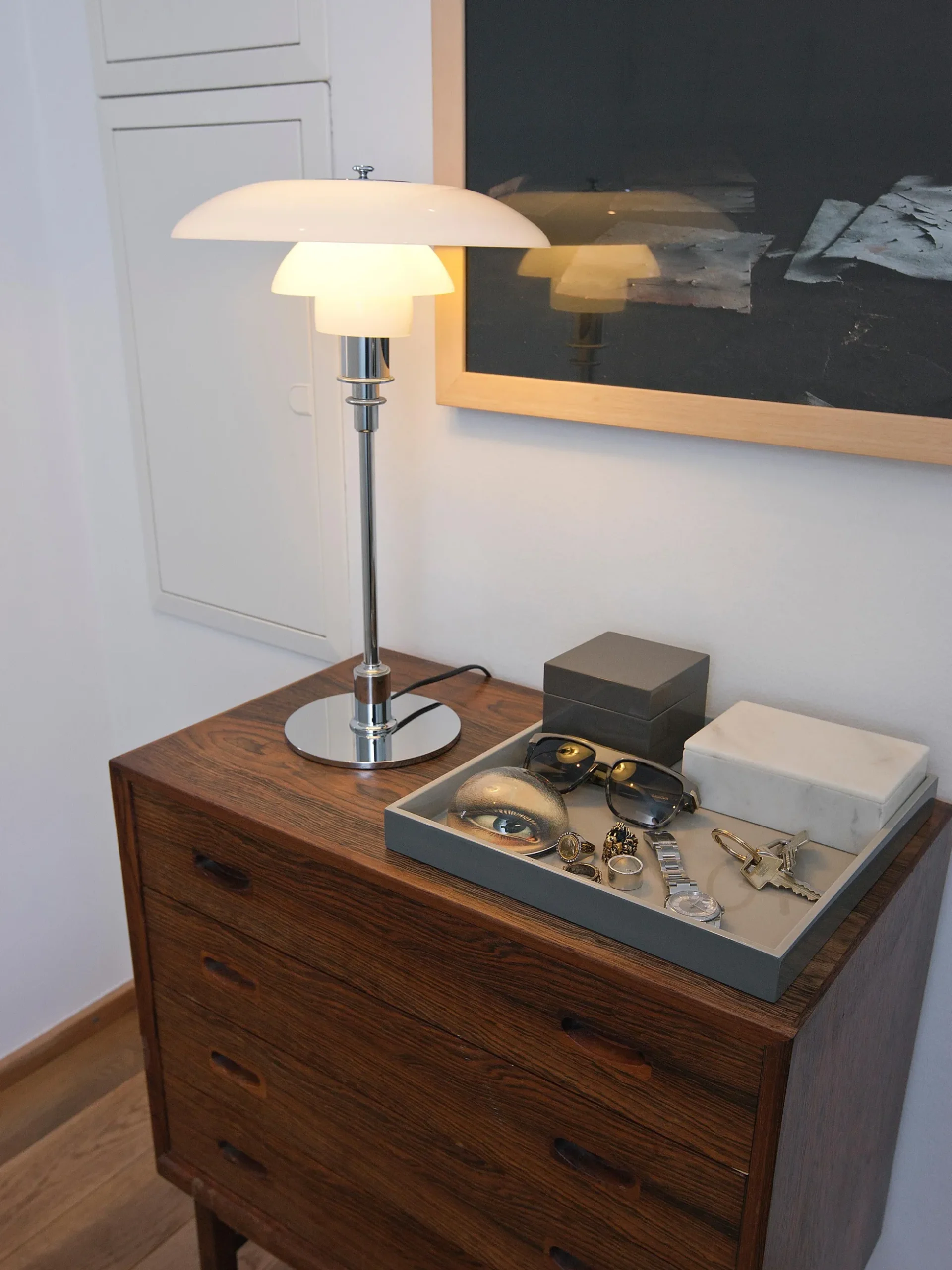 Lampada da tavolo grande in vetro soffiato PH 3/2