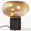 Lampada da tavolo piccola con base in marmo Alma