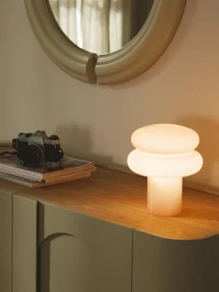 Lampada da tavolo piccola in vetro opale Baya