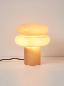Lampada da tavolo piccola in vetro opale Baya