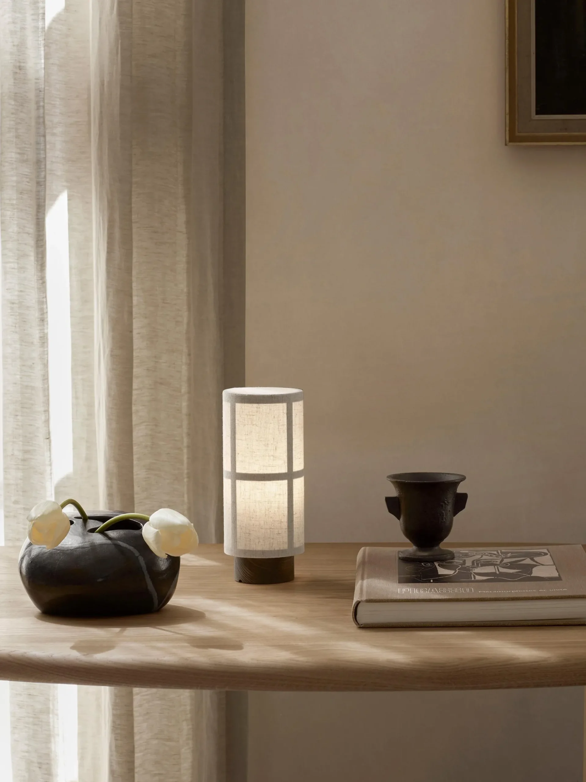 Lampada da tavolo portatilefatta a mano con luce regolabile Hashira
